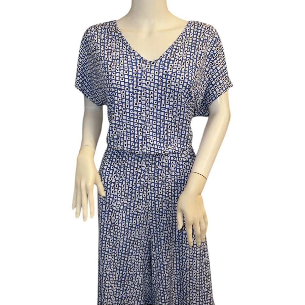 Clara Sun Woo Blue and White Jumpsuit Size Large